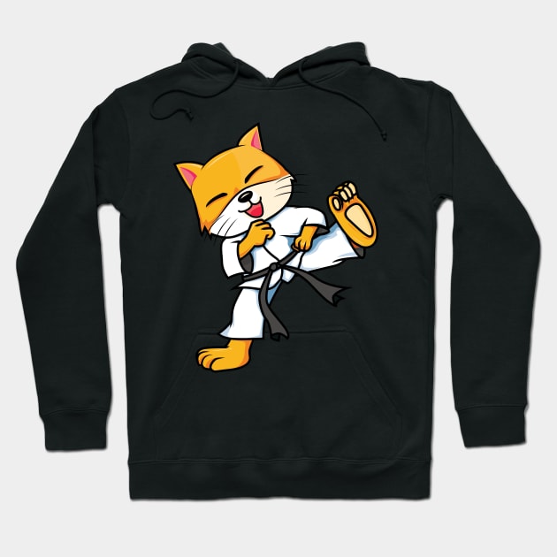 Cute Karate Fighting Fox/Wolf Animal Hoodie by Normo Apparel